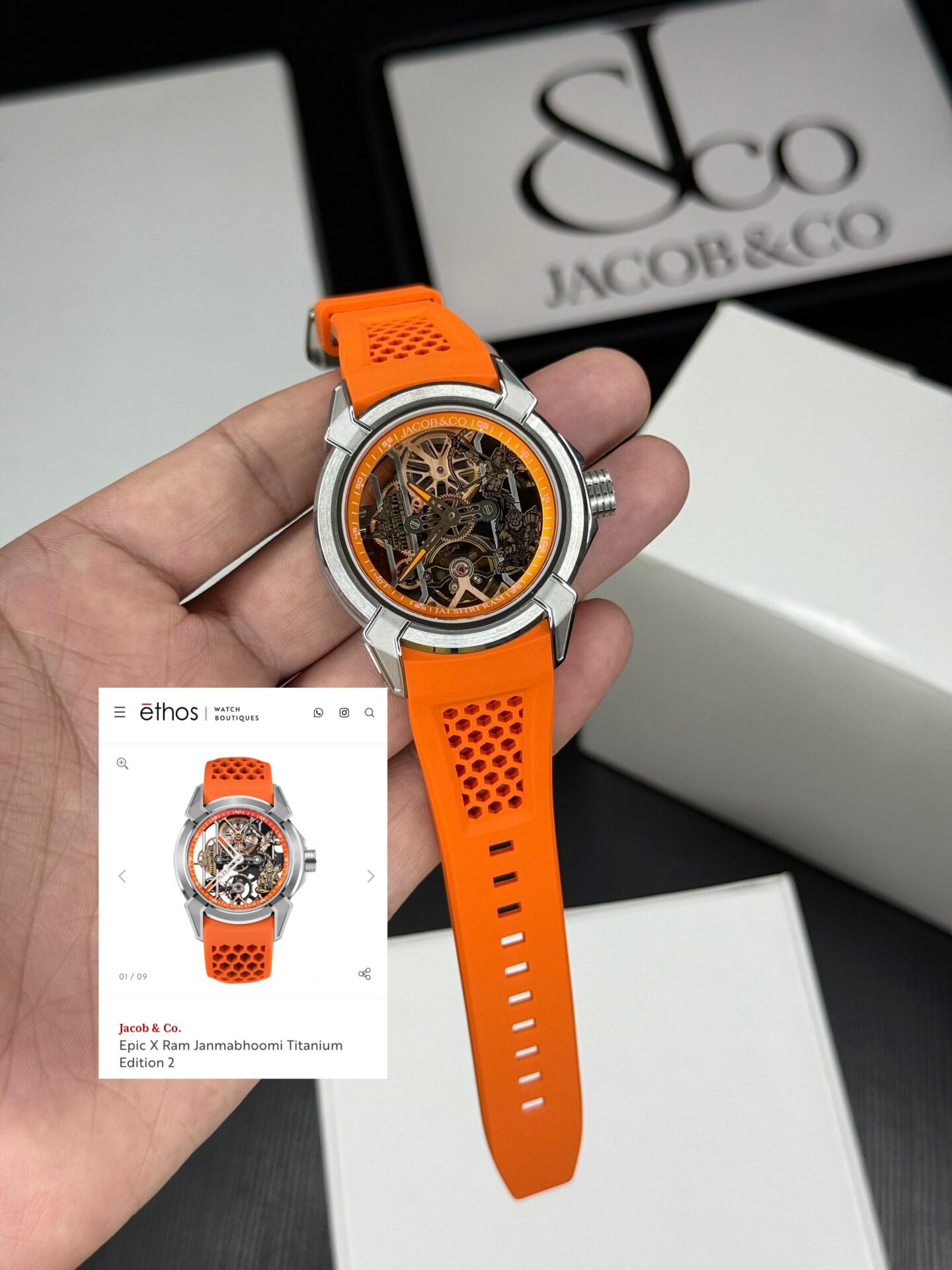 Jacob & Co Ram Janmabhoomi Titanium Edition Sapphire Glass 44mm Automatic Men's Watch - Image 3