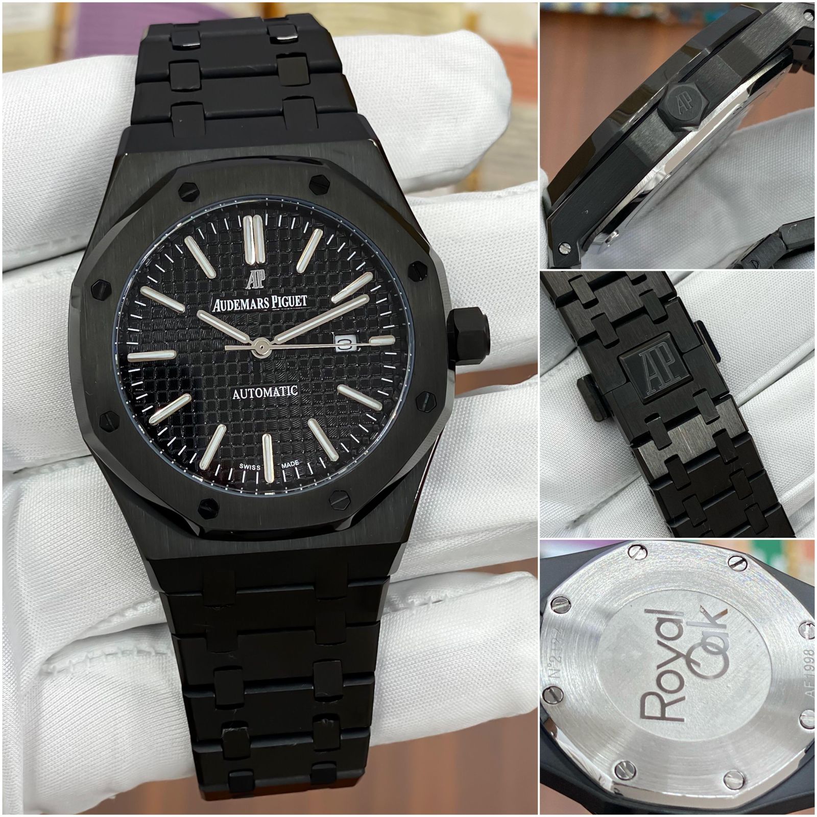 Audemars Piguet Royal Oak Stainless Steel Black 43mm Quartz Movement Men's Watch - Image 3