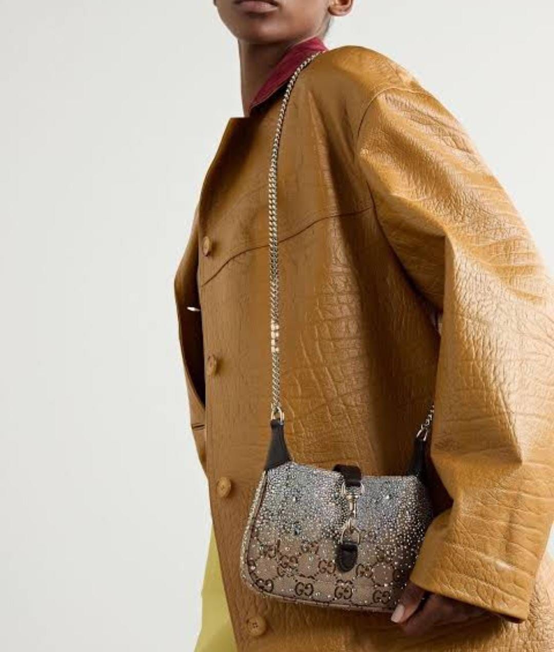 Gucci Jackie Notte Crystal-Embellished Small Shoulder Bag - Image 2