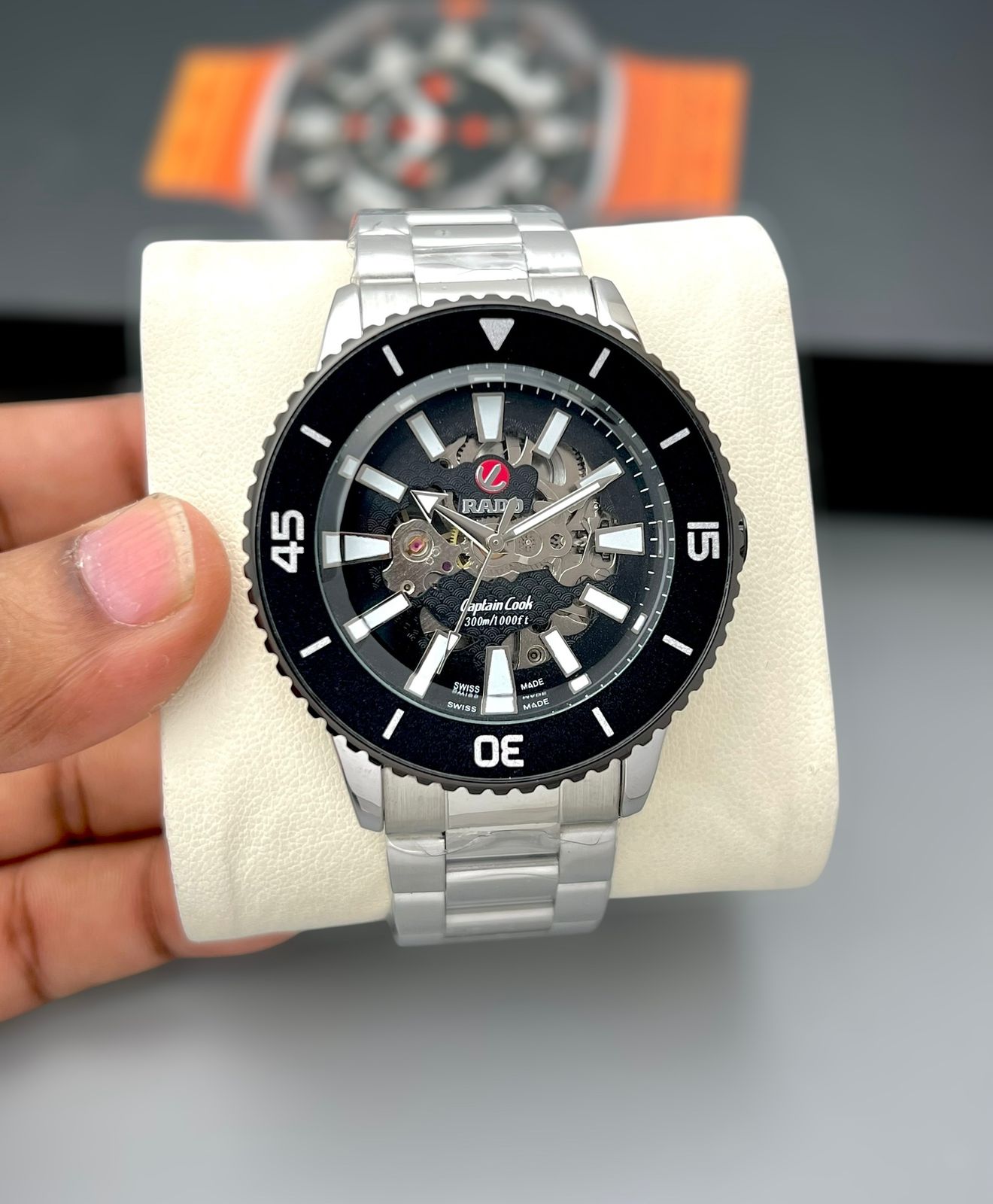 Rado Captain Cook Stainless Steel Skeleton Dial 43mm Water Resistance Automatic Men's Watch - Image 2