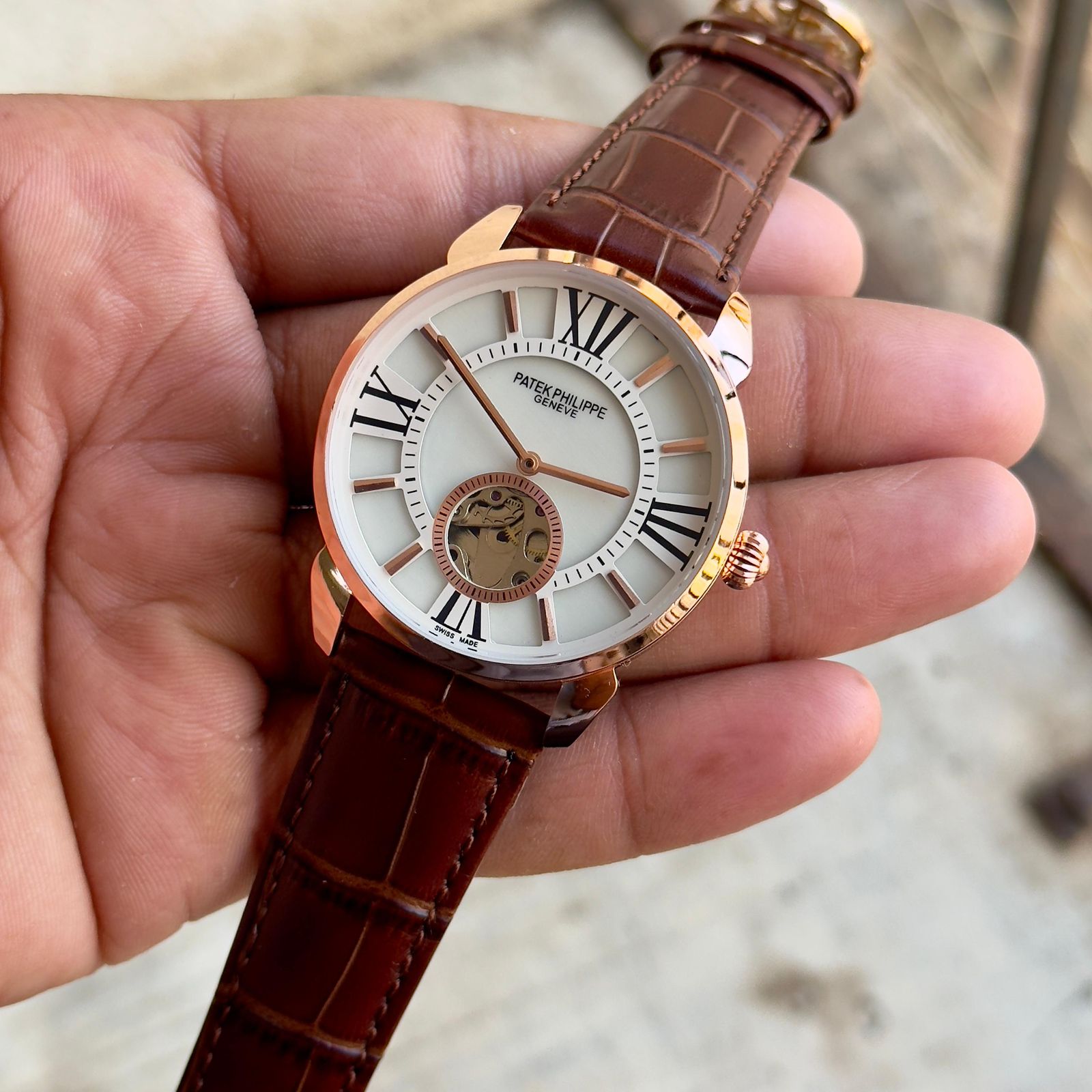 Patek Philippe Master Tourbillion Open Heart Leather Strap 44mm Automatic Men's Watch - Image 2