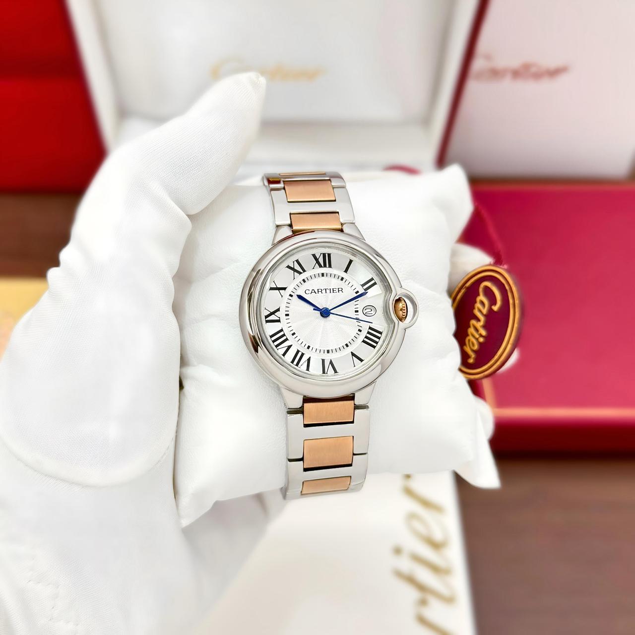 Cartier Ballon Bleu Two-Tone Stainless Steel Roman Dial 33mm Quartz Movement Women's watch - Image 2