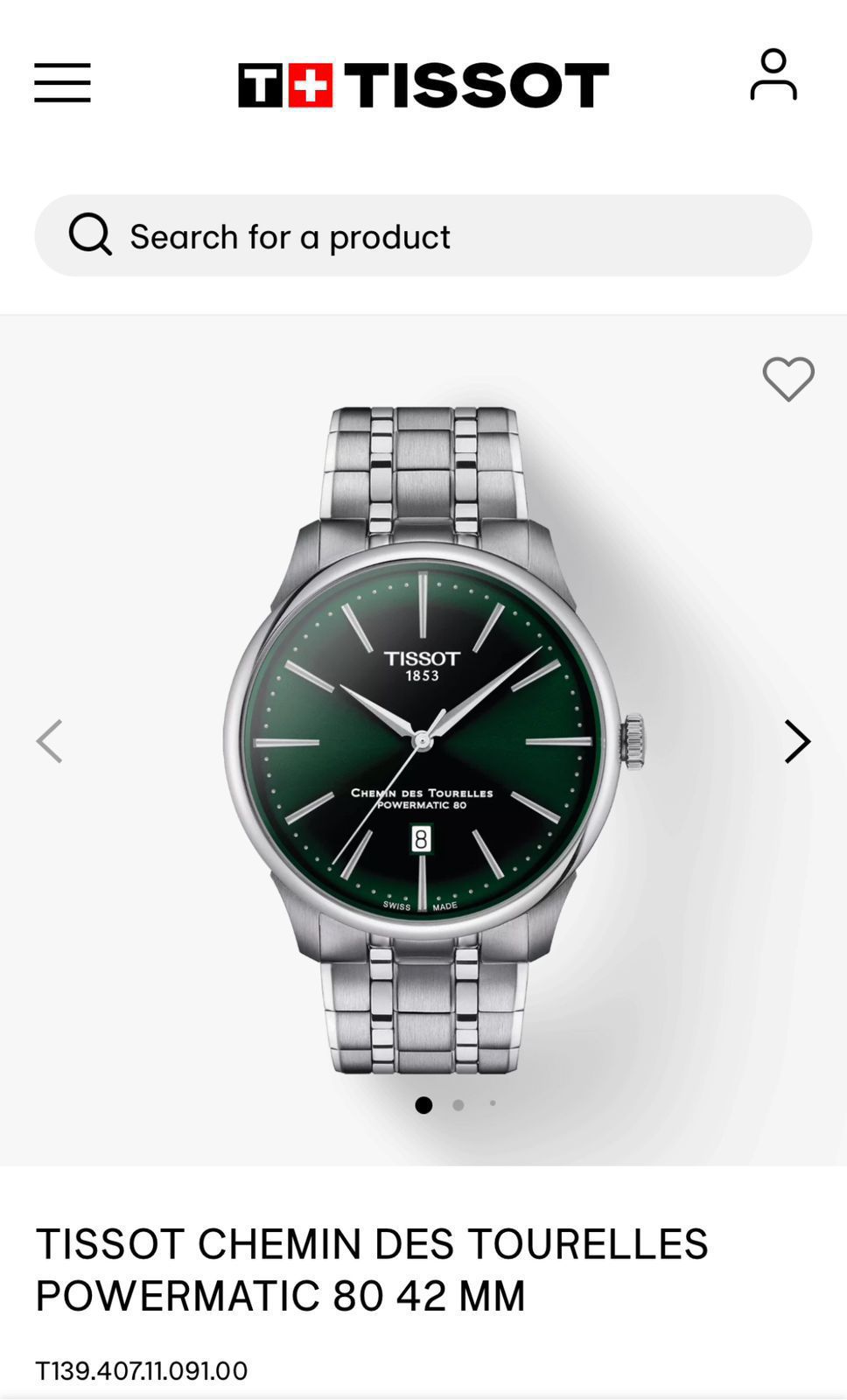 Tissot Chemin Des Tourelles Powermatic 80 Stainless Steel 42mm Quartz Movement Men's Watch - Image 5