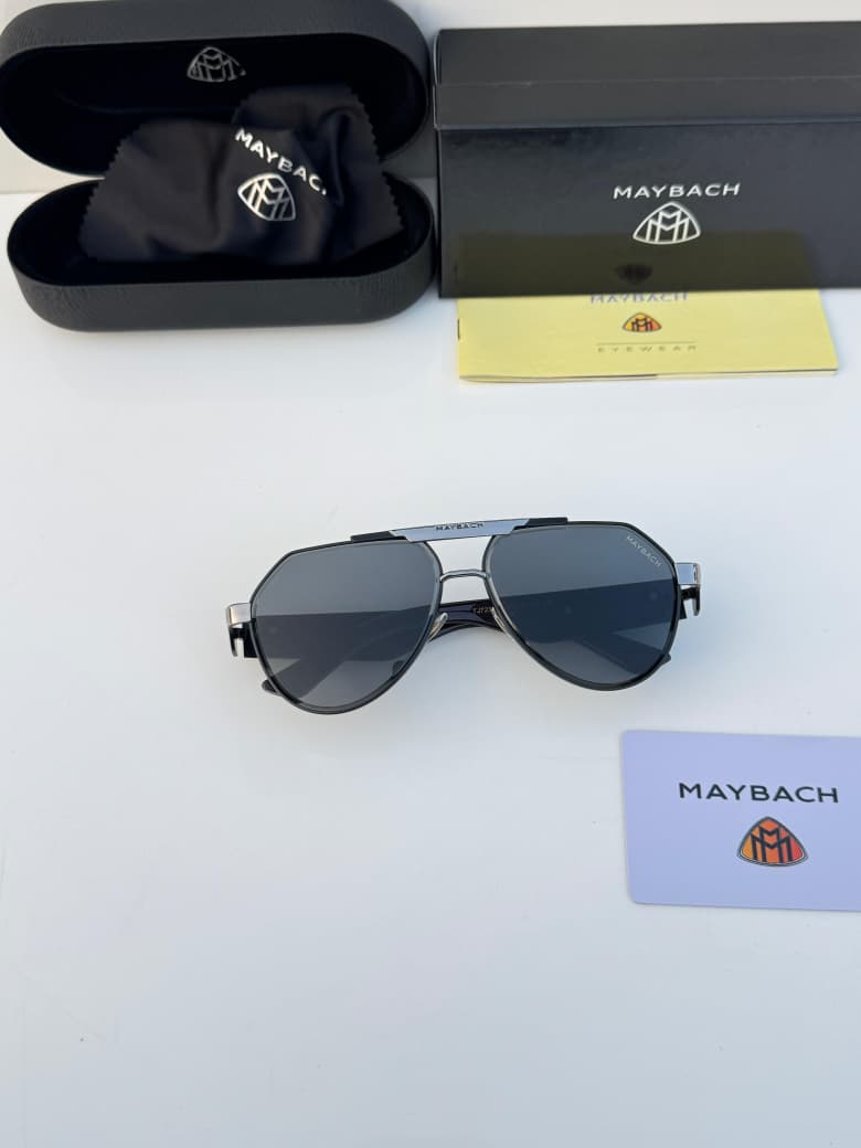 Maybach Luxury Aviator Sunglasses - Premium Wood Grain Temple & Titanium Finish Designer - Image 6