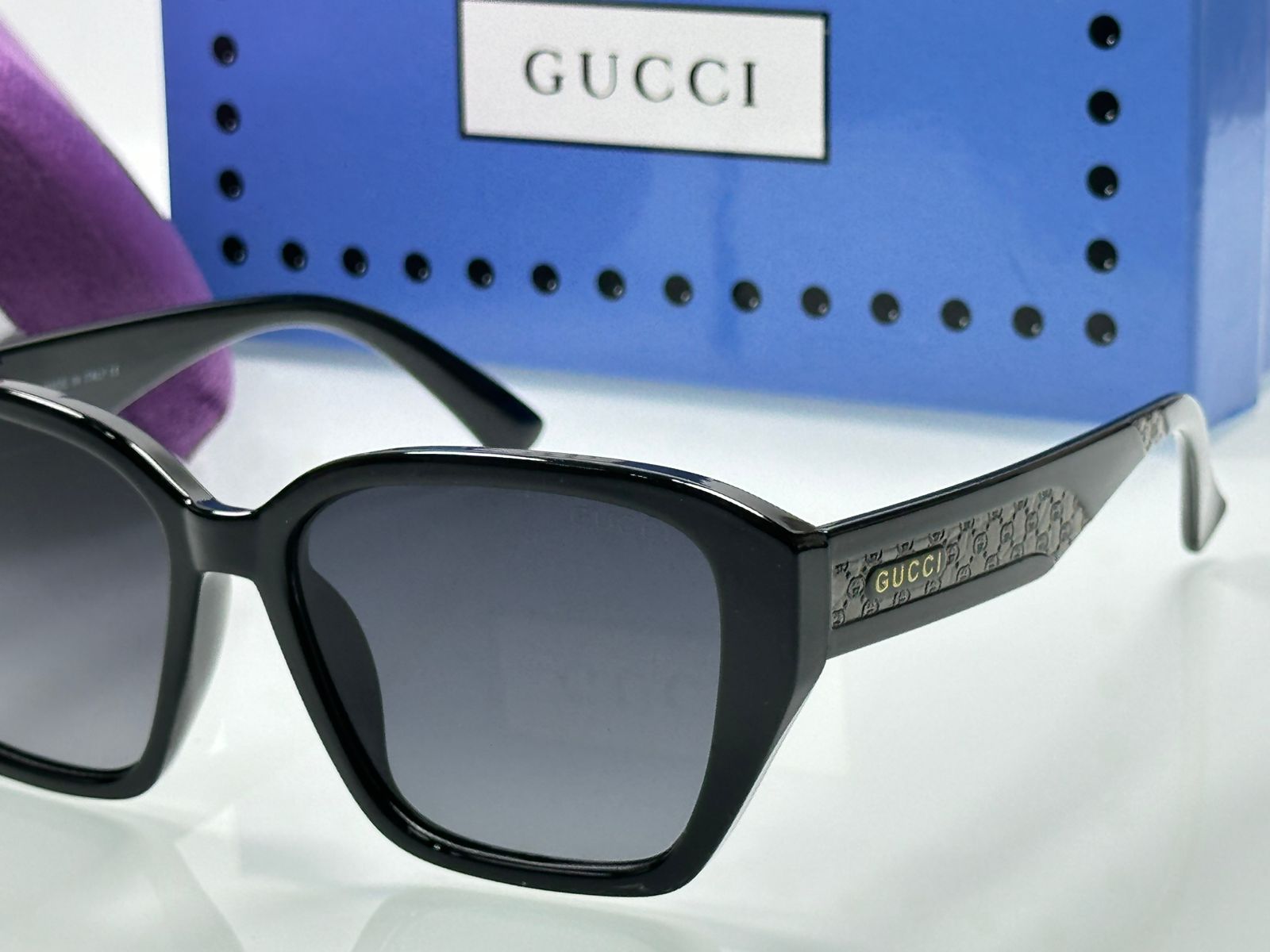 Gucci Women's Oversized Square Sunglasses - Premium Geometric Fashion with Signature Logo Temples - Image 6