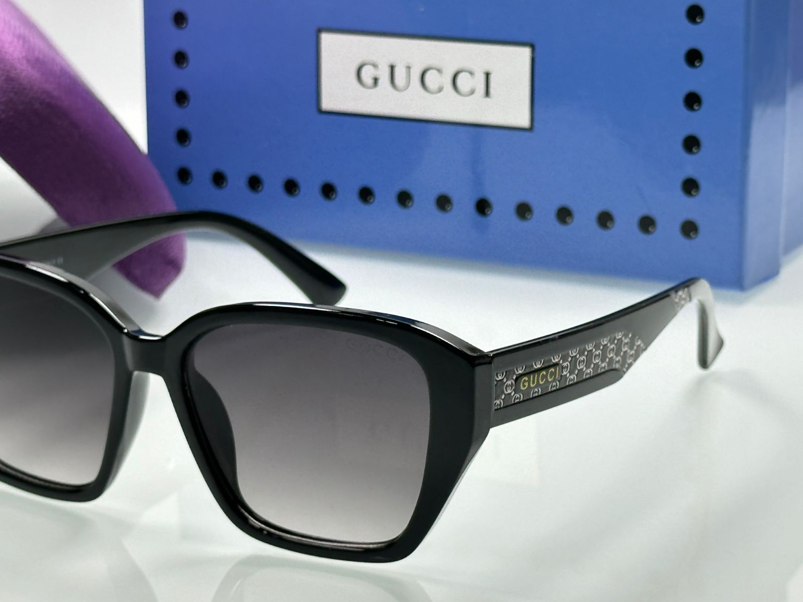 Gucci Women's Oversized Square Sunglasses - Premium Geometric Fashion with Signature Logo Temples - Image 5