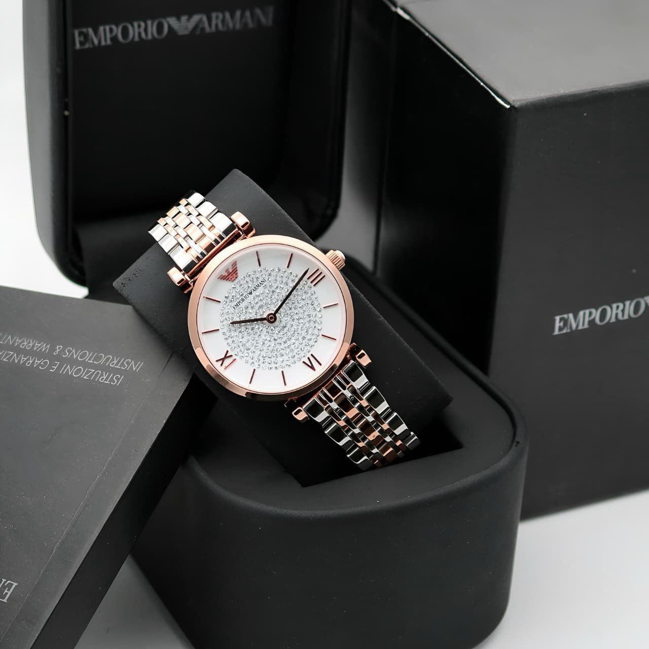 Emporio Armani Stainless Steel Two-Tone rose gold 33mm Quartz Movement Women's Watch - Image 2