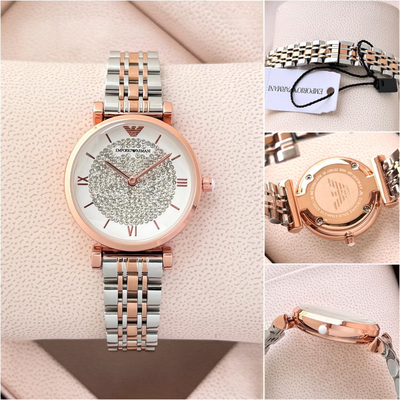 Emporio Armani Stainless Steel Two-Tone rose gold 33mm Quartz Movement Women's Watch - Image 3