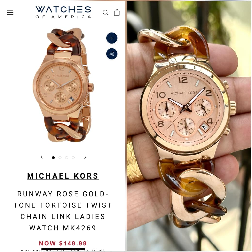 Michael Kors Lexington Runway Women's Watch - MK4269 Rose Gold & Brown Ceramic Chronograph Luxe 38mm - Image 5