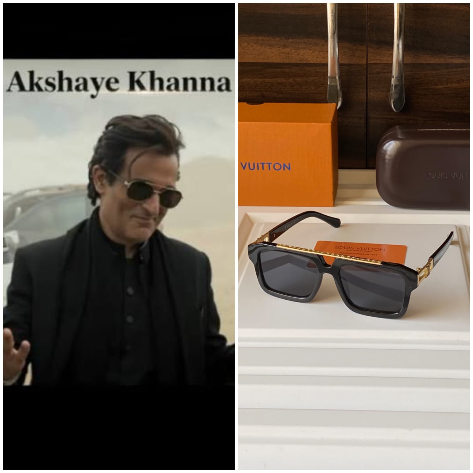 Louis Vuitton Millionaire Sunglasses Square Black & Gold Men's Luxury - Image 5