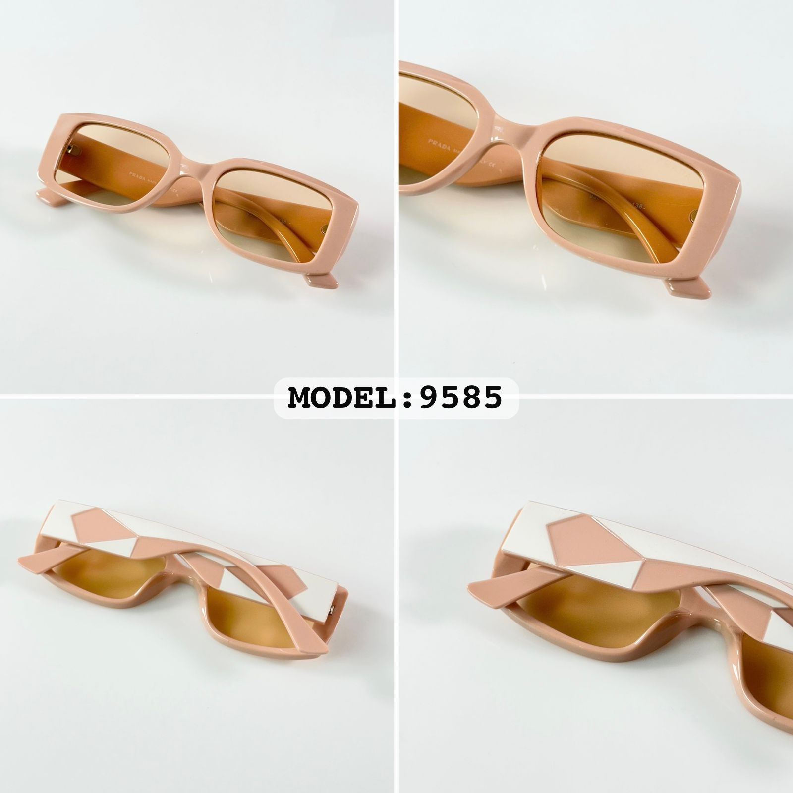 Prada PR 17WS Symbole Rectangular Luxury Fashion Unisex Sunglasses - Image 4