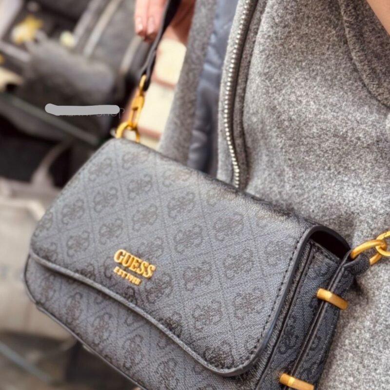 Guess Textured Danna Polyurethane Saddle Shoulder Bag