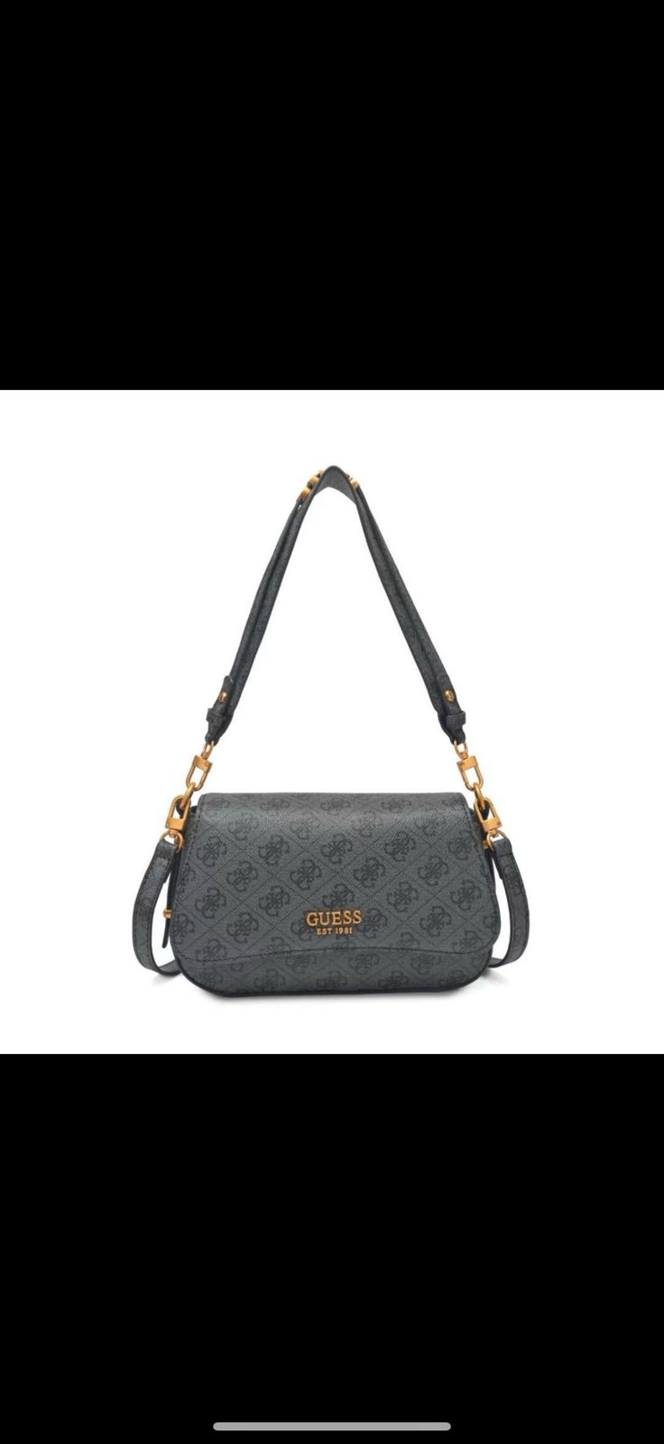 Guess Textured Danna Polyurethane Saddle Shoulder Bag - Image 4